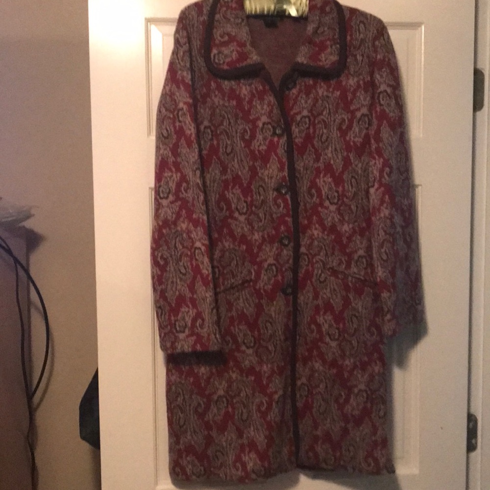 Willi Smith brocade sweater coat